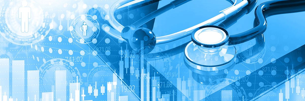 Health care data chart stock photo