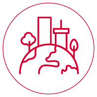 Icon - World with city