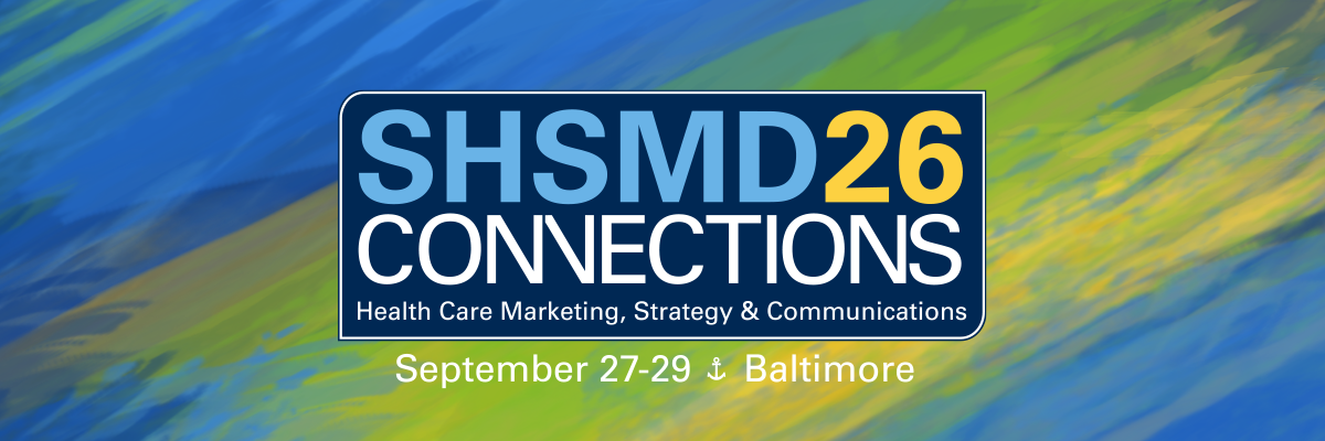 abstract blue green and yellow paint strokes with SHSMD26 Connections logo