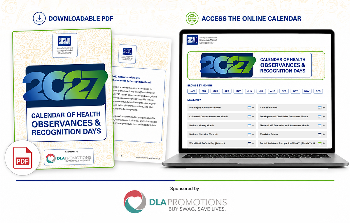 Preview of the 2027 Health Observances and Recognition Days Calendar showing the downloadable PDF and online calendar