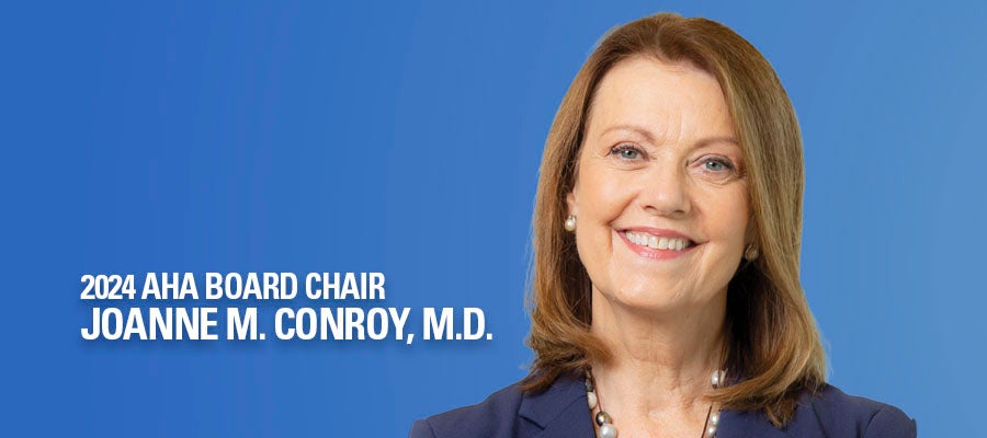 2024 AHA Board Chair Joanne M. Conroy, M.D., headshot.